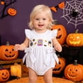 thumbnail image 6 of My First Halloween Outfit Baby Girl Ghost Pumpkin Romper Newborn Infant Girl Flying Sleeve Onesie Bodysuit Clothes, 6 of 7