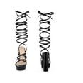 thumbnail image 5 of BLISSFUL STEP Women Platform Lace Up Block Heels Sandals for Women Black 6.5, 5 of 6