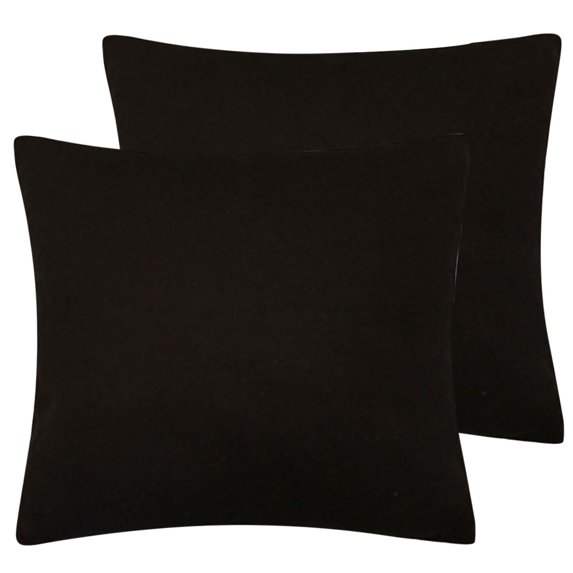 PiccoCasa 2Pcs Rectangle Viscose Velvet Solid Soft Throw Pillowcases, 18" x 18" Black