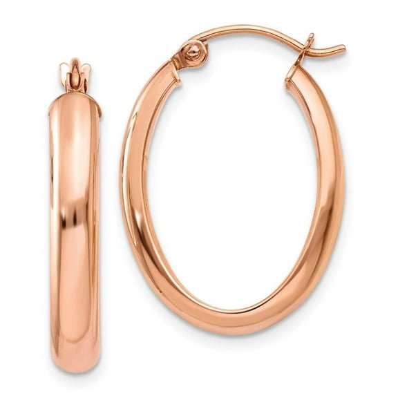 Primal Gold 14 Karat Rose Gold Half-Round Oval Hoop Earrings