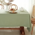 thumbnail image 5 of 100% Pure Linen Tablecloth, 55x55 Inch Square Table Cover - Sage, 5 of 7