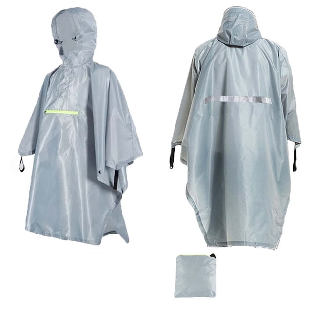 Miqool Poncho de Pluie à Capuche pour Hommes Coupe-Vent Imperméable Léger pour Randonnée Camping