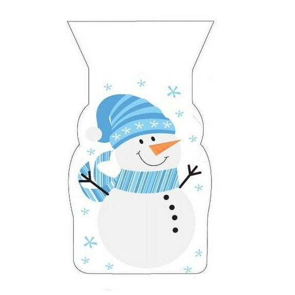 Creative Converting 12 Count Shaped Snowman Cello Treat Bags with Zipper Seals