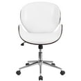 thumbnail image 7 of Flash Furniture Mid-Back Mahogany Wood Conference Office Chair in White LeatherSoft, 7 of 7