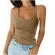 thumbnail image 2 of ICHUANYI Clearance Womens Solid Tank Tops Sleeveless U-Neck Base Shirt Summer Casual Workout Tees(Khaki, XXL) ICHUANYI WER2023081400662, 2 of 6