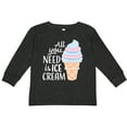 thumbnail image 3 of Inktastic All You Need is Ice Cream with Ice Cream Cone Boys or Girls Long Sleeve Toddler T-Shirt, 3 of 5