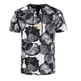 thumbnail image 3 of Cotton Linen T-Shirt for Men's Fashion Graffiti Printed Short Sleeve Lace Up Shirts Summer Graphics Tee Tops, 3 of 5