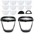 thumbnail image 1 of LinenLoon Écran Facial en Plastique (2 Pack) Équipement de Protection Complète pour Unisexe et Adulte, Écran Facial Réutilisable Sans Brouillard avec Bande Réglable, Haute Définition Noir, 1 of 5