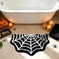 thumbnail image 6 of Euahivb Halloween Spider Web Bath Mat 23.6×15.8 Inch Soft Polyester Gothic Floor Rug Spooky Bathroom Doormat for Tub Shower Bedroom Doorway Fall Decor, 6 of 9