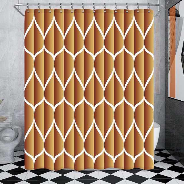 Orange Fabric 72 x 72 Inch Cloth Shower Curtain, Waterproof Design and Polyester, Quick-Drying, Heavy Duty Shower Curtains Set for Bathroom, Durable and Washable with 12 Metal Hooks