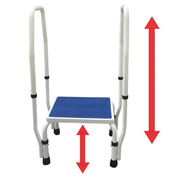 Platinum Health AdjustaStep(tm) DoubleSafe Deluxe Step Stool with Dual Handles, Height Adjustable