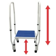 Platinum Health AdjustaStep(tm) DoubleSafe Deluxe Step Stool/Footstool with Dual Handles/Handrails, Height Adjustable