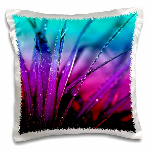 3drose, Remastered Photograph of Strands of Leaves in Beautiful Aquas and Purples, 16x16 inch Pillow Case