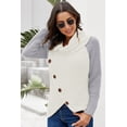 thumbnail image 2 of Pulls Femmes Chauds Asymétriques Tricotés Col Roulé Unis Enveloppants Manches Longues Hauts Décontractés, 2 of 5
