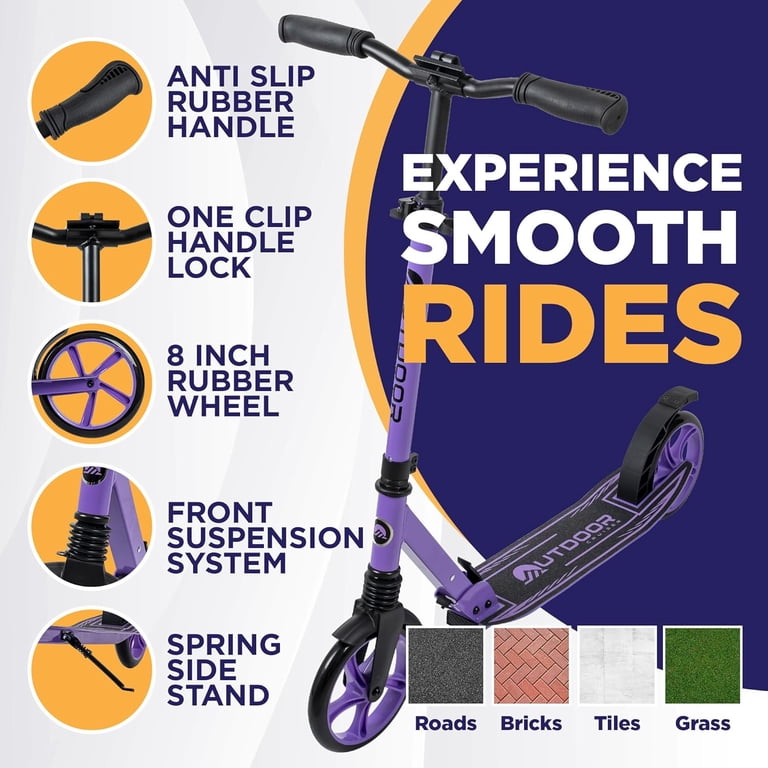 Outdoor Cruiser Kick Scooter - Foldable, Suspension - Walmart.com