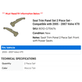 thumbnail image 2 of Seat Trim Panel Set 2 Piece Set - Compatible with 2005 - 2007 Volvo V70 2006, 2 of 2