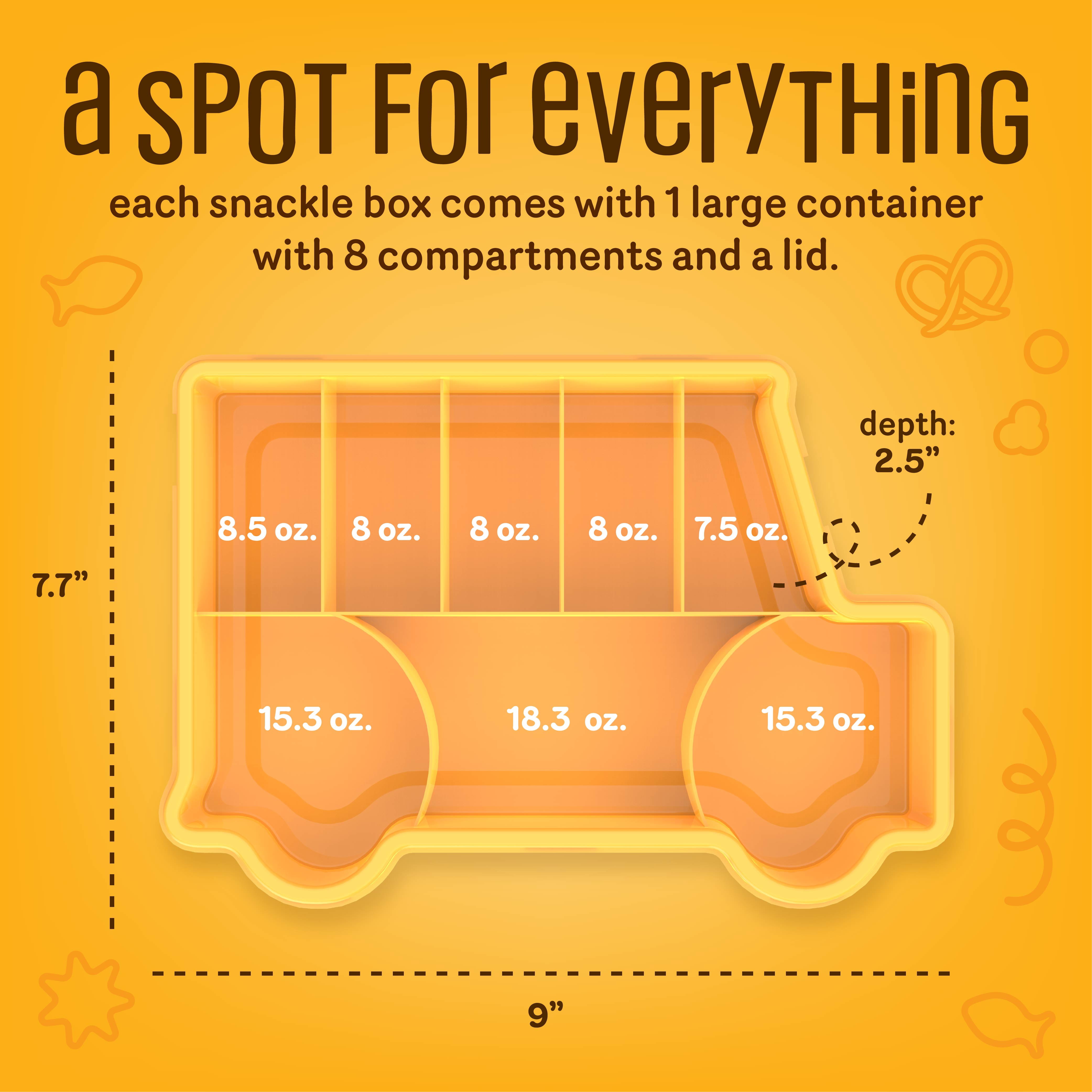 COOK WITH COLOR Lunch Box Container, 8-Grid Snack Box, School Bus Theme
