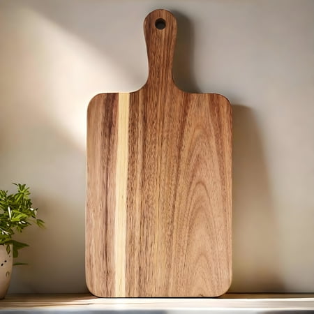 ACDANC Acacia Wood Cutting Board with Handle 13.7''X7'' / Charcuterie Board/Serving Board/Cheese,Bread,Vegetables & Fruits Serving Board (Rectangular)