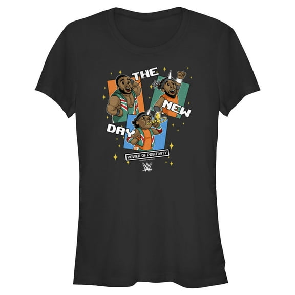 Junior's WWE The New Day Animated  Graphic Tee Black Small