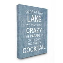 Stupell Home Décor Parade Crazy Funny Lake Party Blue Wood Texture Word Design Canvas Wall Art by Susan Ball