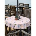 thumbnail image 3 of Outdoor Tablecloth with Umbrella Hole Zipper Pink Love Heart Round Tablecloth 60" Waterproof Outside Table Cloth Cartoon Cute Modern Art Patio Table Cover Tablecloths for Picnic Party, 3 of 8