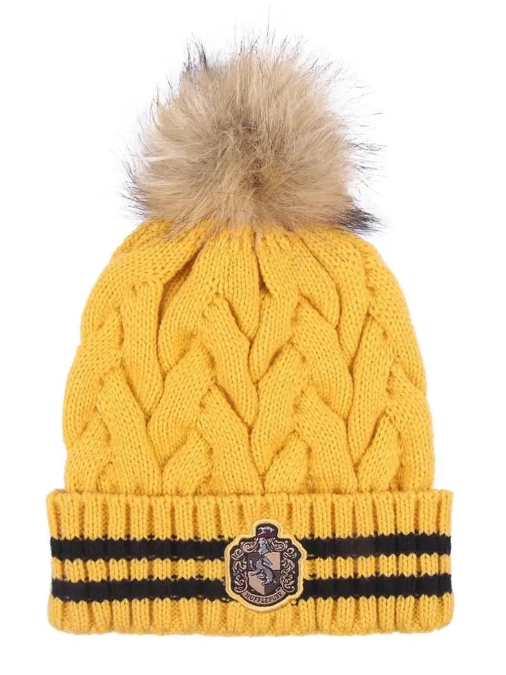 Logoshirt®️ - Harry Potter - Grifondoro Logo - Berretto Pompom - Donna e Uomo - Ricamati - Nero/Rosso/Giallo