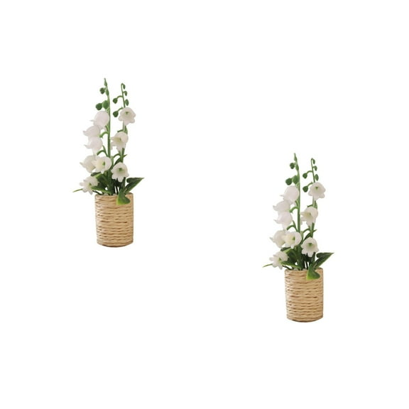 2 PCS Hyacinth Green Plant Tiny Bonsai Model Micro Landscape Ornament
