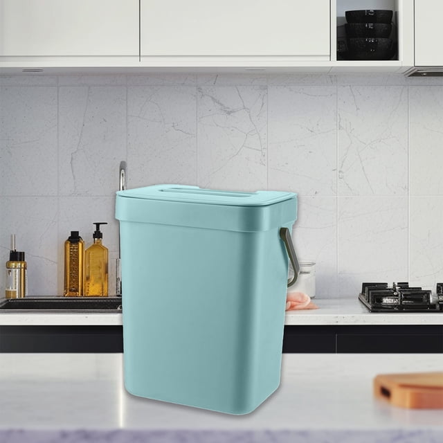 Almacenamiento y organización de cocina, organizadores y almacenamiento de armarios, Punch-Bote de basura colgante para gabinete de cocina, bote de basura grande para el hogar con tapa, bote de basura