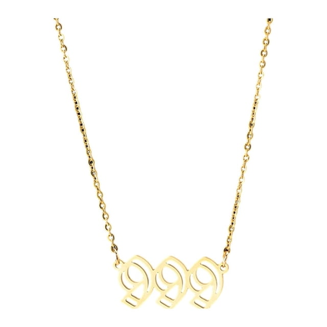 fastboy Nouveau Pendentif Rétro à Double Couche en Acier Inoxydable Numéro 111-999 Collier Porte-Bonheur