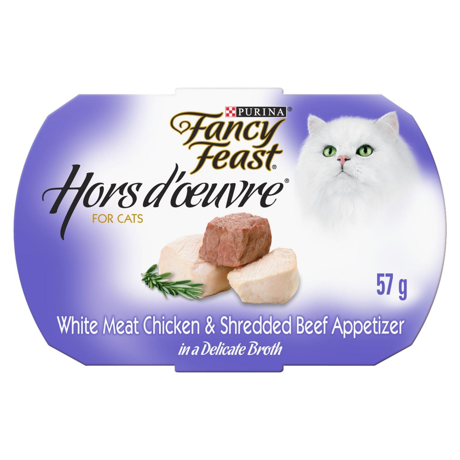 Fancy Feast Hors d'Oeuvre Amuse-Gueule au Blanc de Poulet et au Boeuf en Lanieres Nourriture pour Chats 57 g