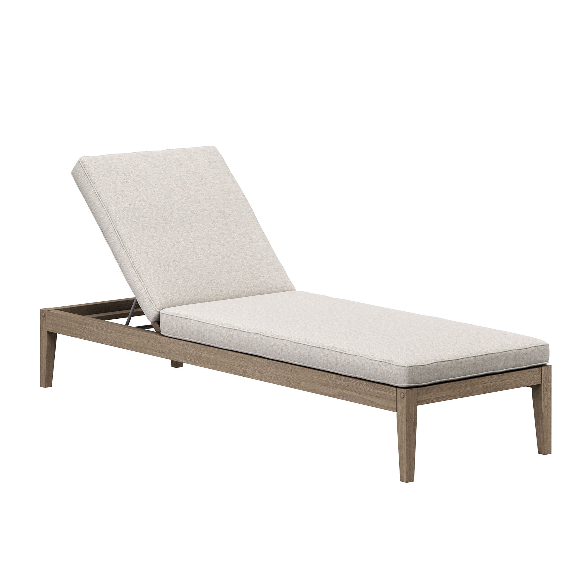 Northlake Outdoor Teak Chaise Lounge in Weathered Gray Pebble