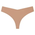 thumbnail image 1 of Gibobby Ropa interior mujer algodón Traceless Sports Fitness Tanga T Pantalones Bragas Mujer Cintura Transpirable Calzoncillos de secado rápido Mujer Sense Corte(Beige, L), 1 of 5