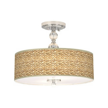 Seagrass Lighting Giclee Gallery Tropical Ceiling Light Semi Flush Mount Fixture Chrome Crystal 16