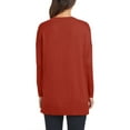 thumbnail image 3 of Matty M Women's Lightweight Knit V-Neck Tunic Length Sweater-Orange / 2X, 3 of 3