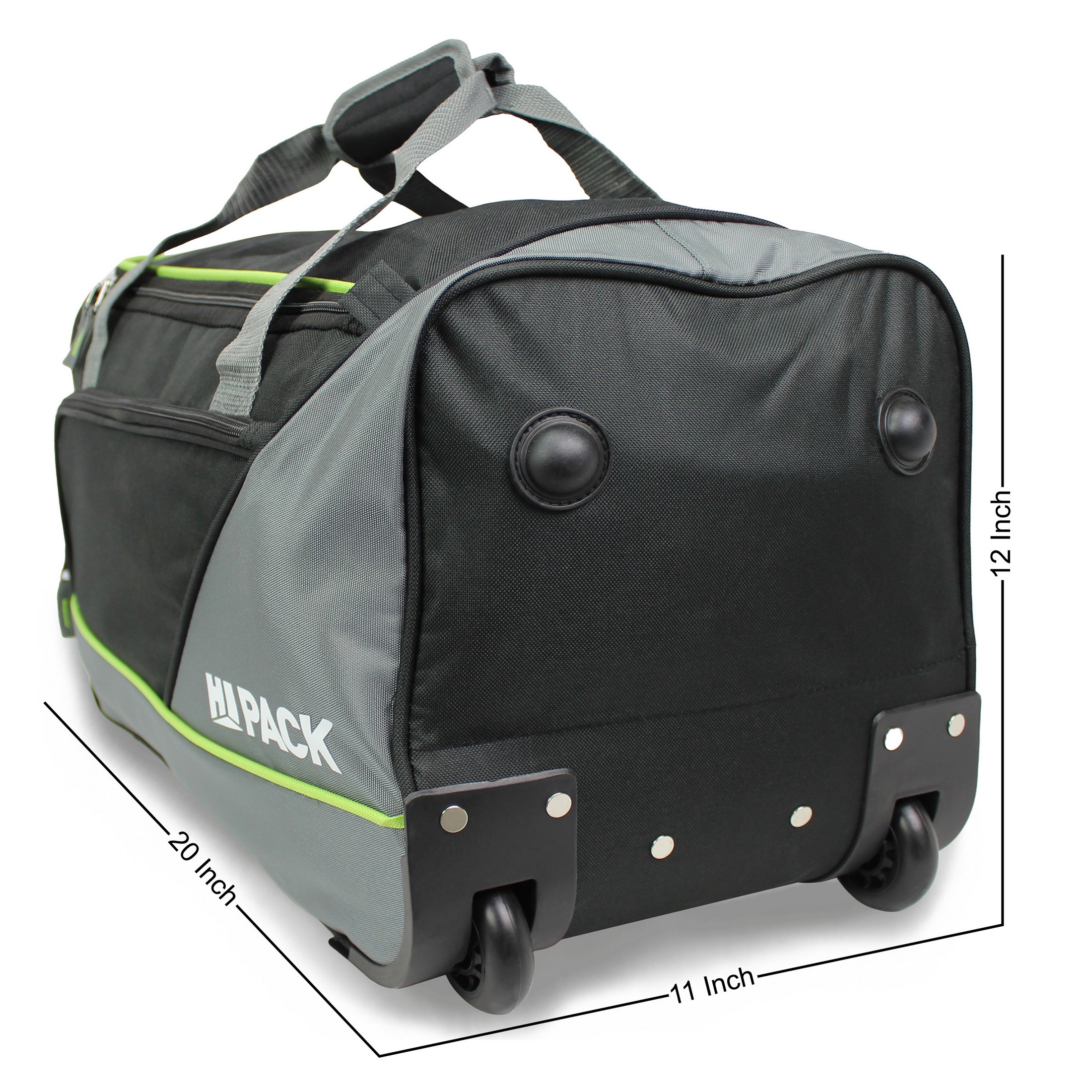 World Traveler Hipack 20-Inch Carry-On Sports Rolling Duffel Bag - Black Grey