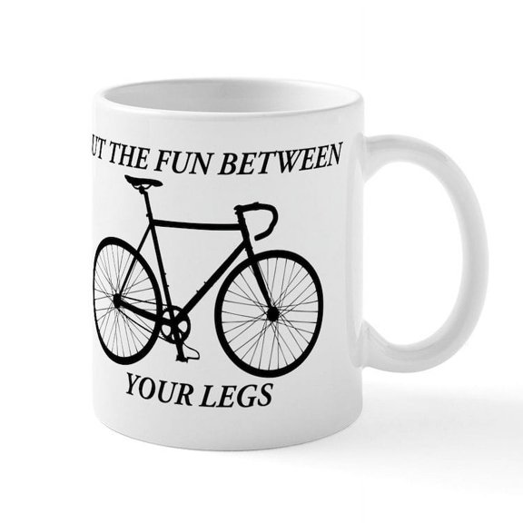 CafePress - PUT THE FUN BETWEEN YOUR LEGS Mugs - 11 oz Ceramic Mug - Novelty Coffee Tea Cup