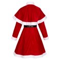 thumbnail image 2 of Vestido de fiesta de Navidad para mujer adulta, capa, chales, disfraz de Papá Noel, terciopelo rojo, bonito vestido de fiesta de Año Nuevo, atuendo navideño, 2 of 3