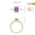 thumbnail image 4 of ANGARA Natural Emerald-Cut Amethyst Engagement Ring with Diamond Halo in 14K Yellow Gold for Women (Size-7x5mm) | February Birthstone, Anniversary, Jewelry Gift for Women | Natural Amethyst Ring, 4 of 9