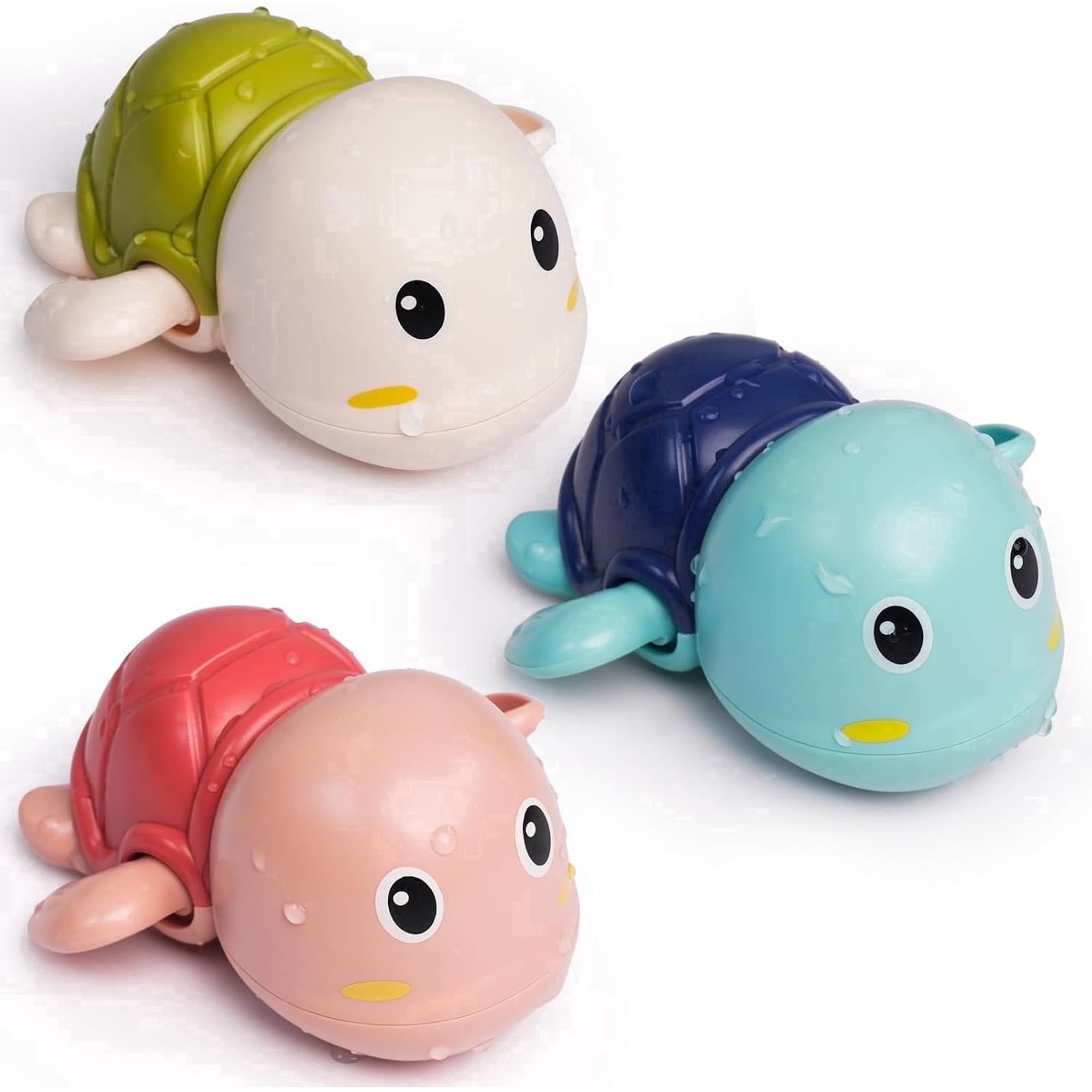 Bath Toys 3 Pack with 3 Colors | Cute Swimming Turtles Wind Up Toys for Baby Toddlers 1+ Years Old | Floating Bath & Pool Toys for Kids Age 1-3-5 | Baby Shower & Birthday Gift (Boys Girls)