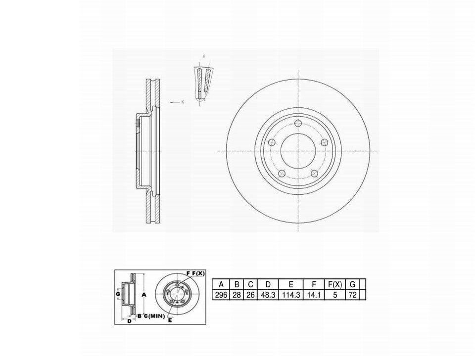 Winstop Brake Rotor, Front WS246817, Ford Edge 2009-2007