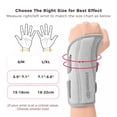 thumbnail image 3 of INDEEMAX Copper Infused Wrist Brace Support for Pain Relief, Adjustable Wrist Support Splint for Tendonitis, Sprain, Strain, Arthritis. For Women and Men-SM-Left Hand,Gray, 3 of 7