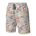 thumbnail image 5 of Kdxio Passport Stamp Pattern Mens Casual Shorts - Drawstring Summer Beach Sports Shorts for Men, 5 of 9