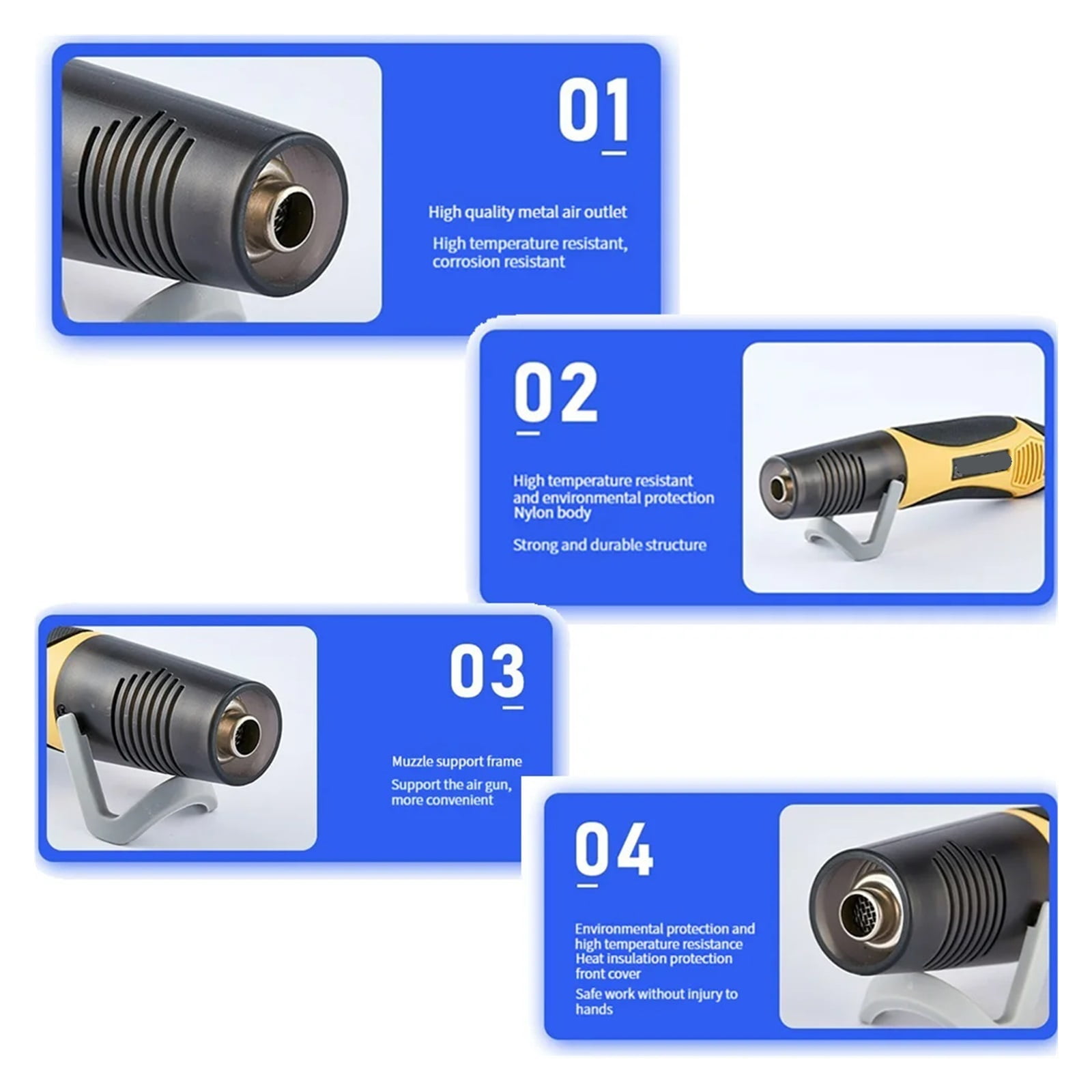 350W/450W Two-Speed Mini Hot Air Gun Heating Gun Welding Heat Gun Mobile Phone Repair Car Film Tool Temperature Adjustable ,Variable Temperature
