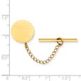thumbnail image 2 of Kelly Waters Gold-plated Satin Round Engravable Tie Tac with Safety Chain Q-GP3783, 2 of 2
