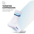 thumbnail image 3 of Feetures Elite Light Cushion Mini Crew Sock - Sport Sock with Targeted Compression - White Track , Small (1 Pair), 3 of 7