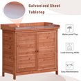 thumbnail image 6 of DIANJIE Outdoor 39" Potting Bench Table Rustic Wood Workstation Storage Cabinet Garden Shed with 2-Tier Shees and Side Hook, 6 of 26