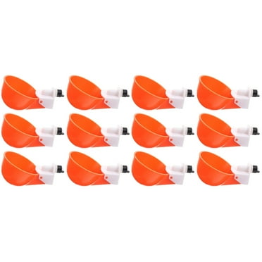 Eease 12 pcs Chicken Waterer Cups Chicken Water Feeder Kit Home Poultry Waterer