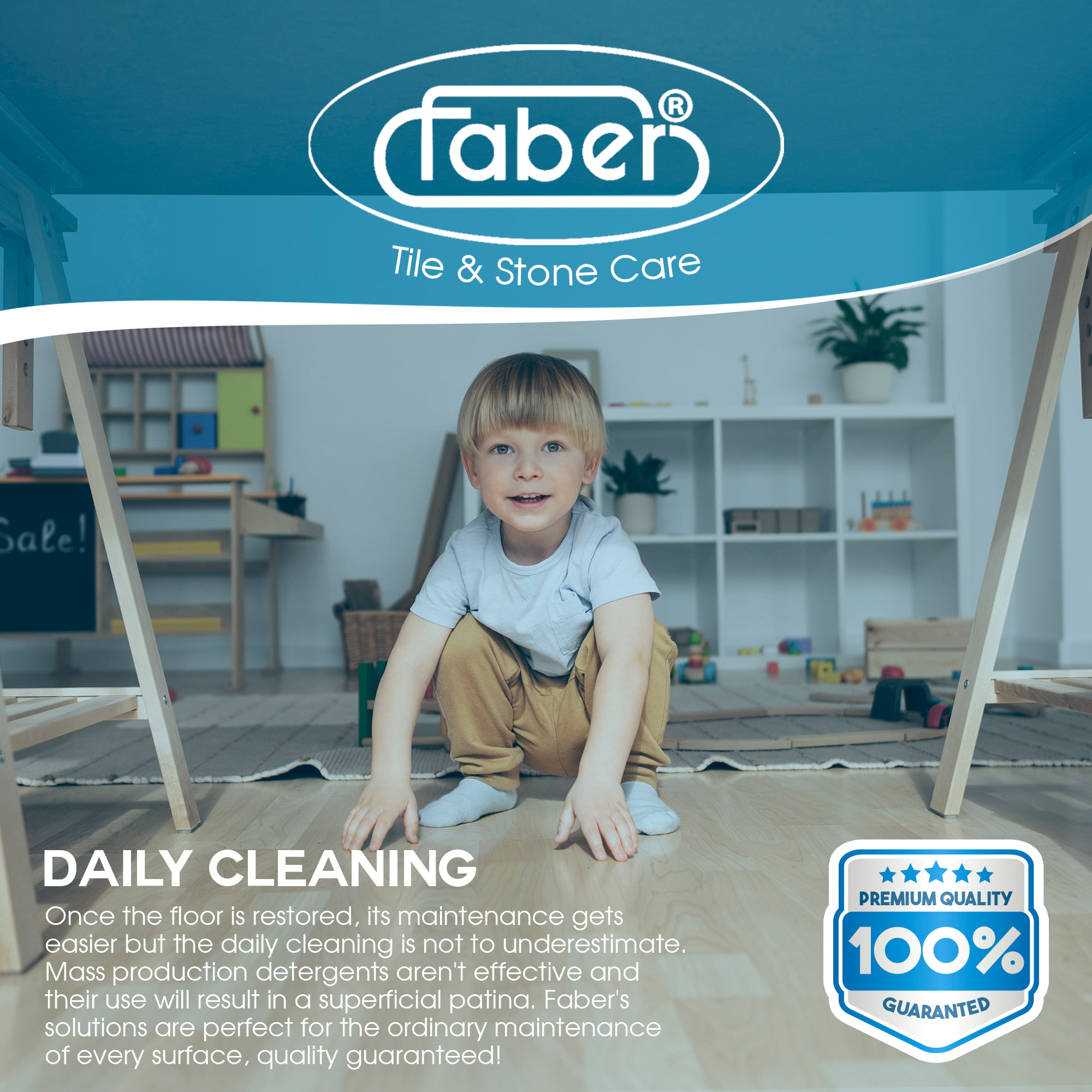 FABER Tile Floor Cleaner – Mop Cleaning Solution – 1L Concentrated Neutral  Detergent for Daily Floor Cleaning - Quick Shine Floor Cleaner - Tile