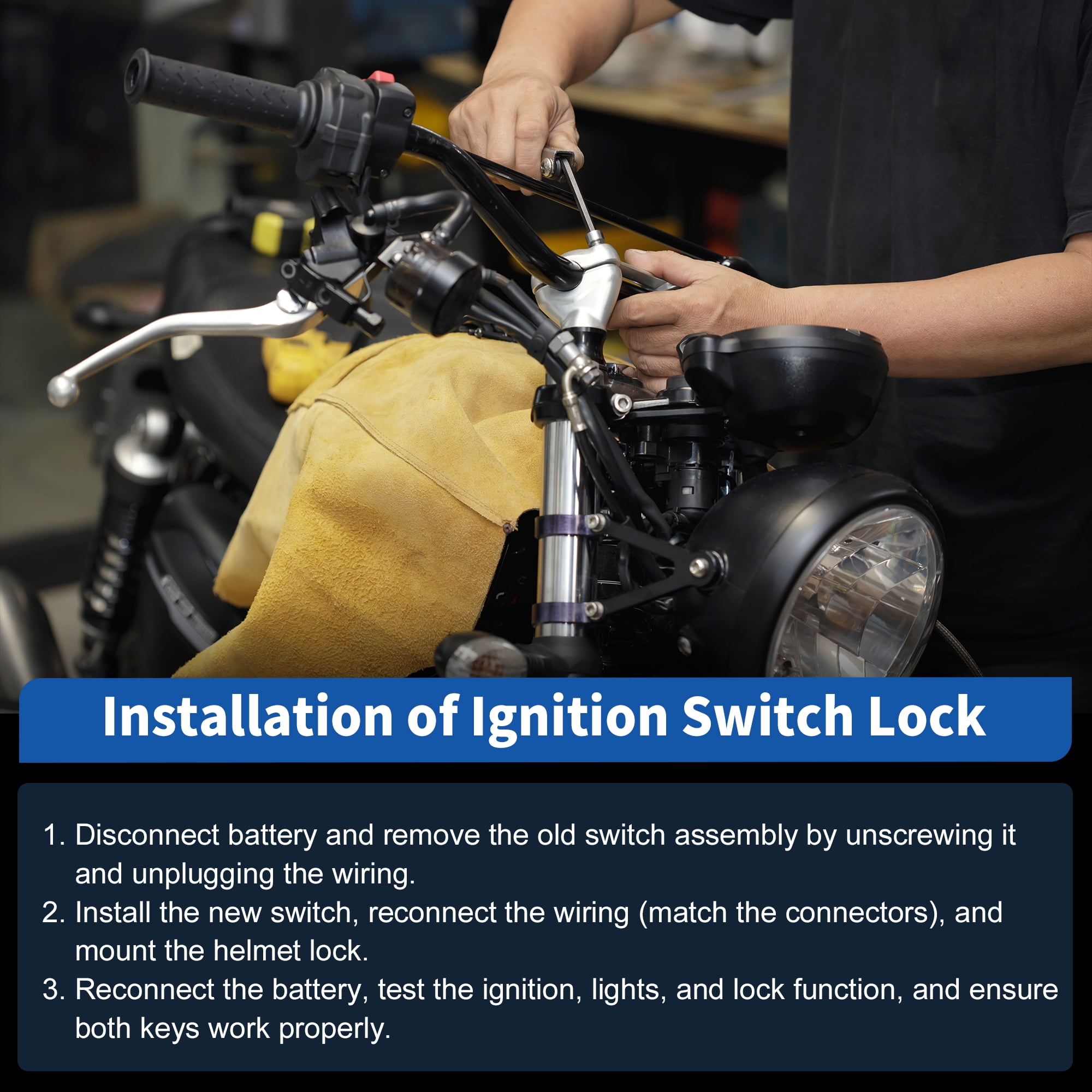 Unique Bargains Motorcycle Ignition Switch for Hawk 250 and TBR7 with Lock Cylinder 10Pcs