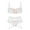 Blanc, variante sur Ensemble de Lingerie Filet de Gaze Transparent à Volants et Jarretelles Transparentes